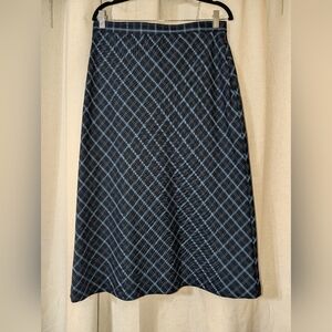 Black And Blue Plaid academia Grunge Casual Maxi Skirt